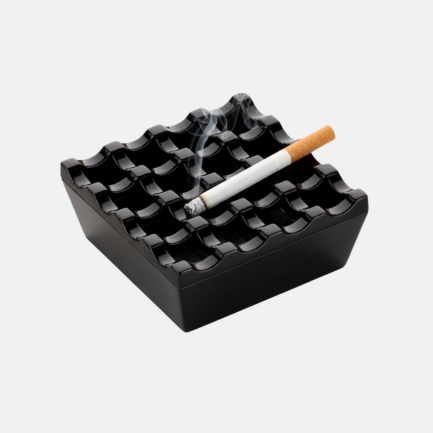 Matte Black Stainless Steel Ashtray | Aestyn Noir