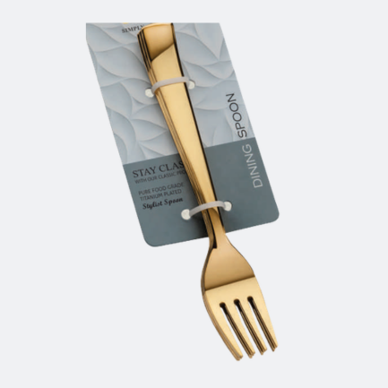 Buy Premium Gold Fork Spoon Set (6 PCS) | Stainless Steel Luxury Cutlery Online | Premium Gold Fork Spoon Set – 6 PCS Stainless Steel Luxury Dining Cutlery Set for Home & Restaurant